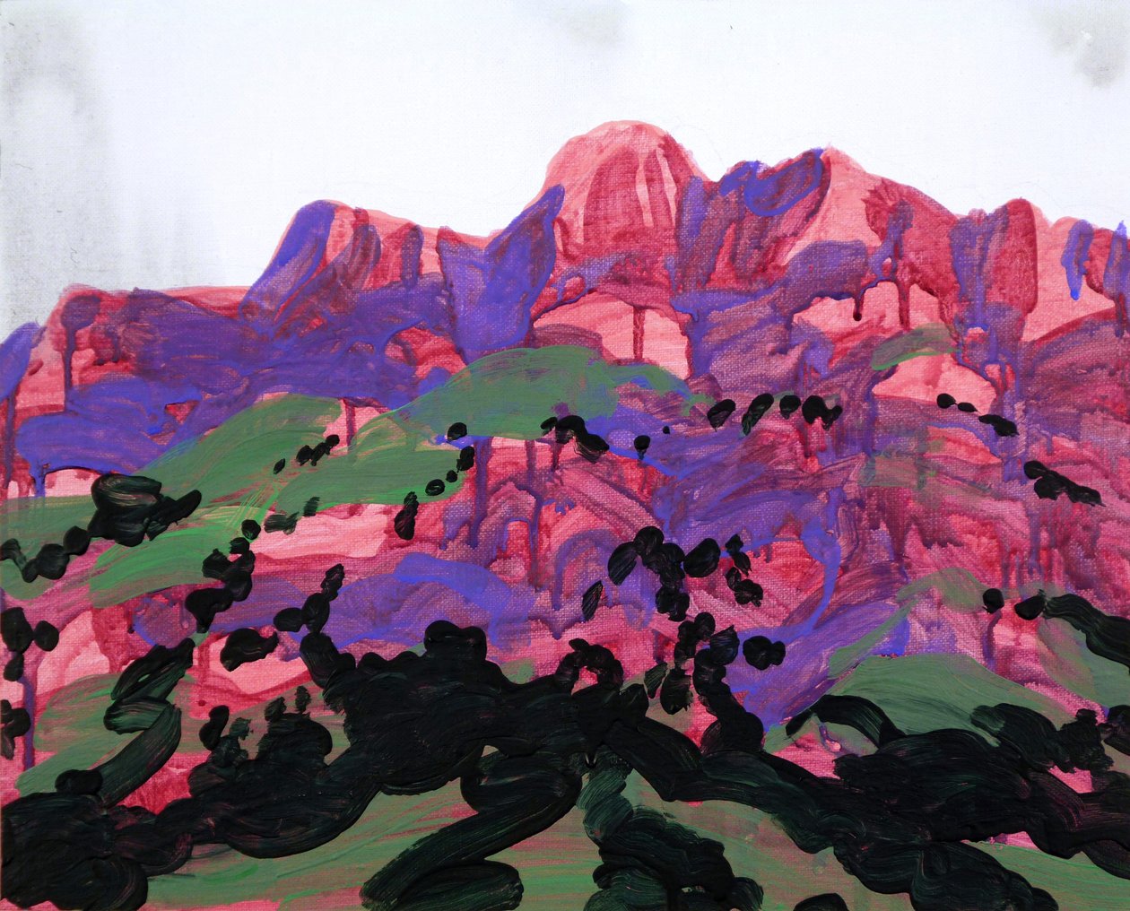 Leukerbad 19, 2012 (akryl på duk) av Olivier Morel