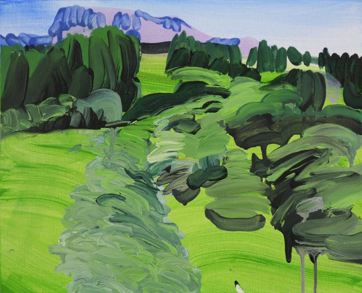Leukerbad 1, 2012 (akryl på duk) av Olivier Morel