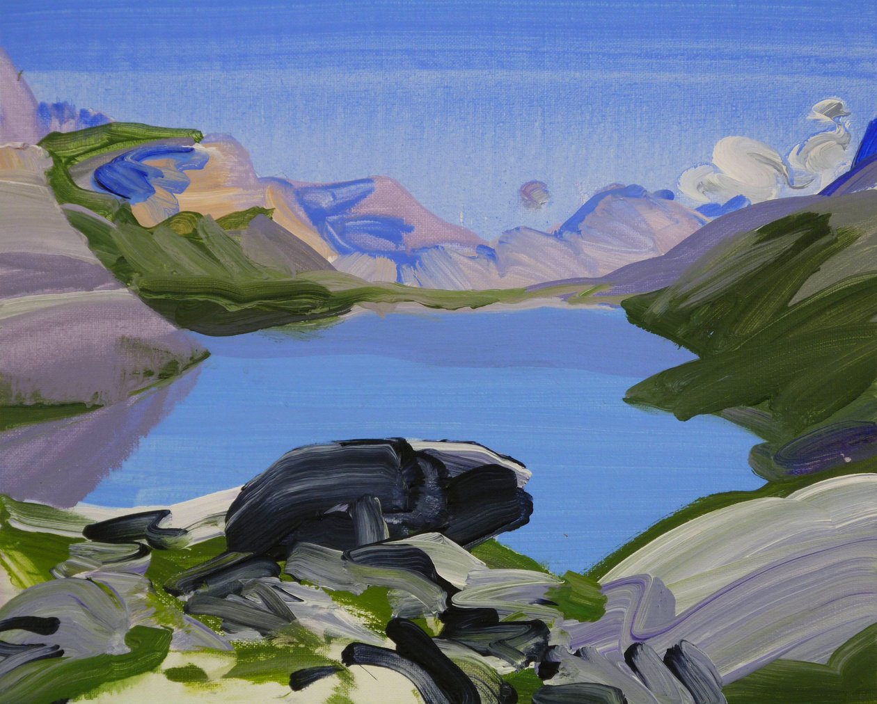 Leukerbad 23, 2012 (akryl på duk) av Olivier Morel