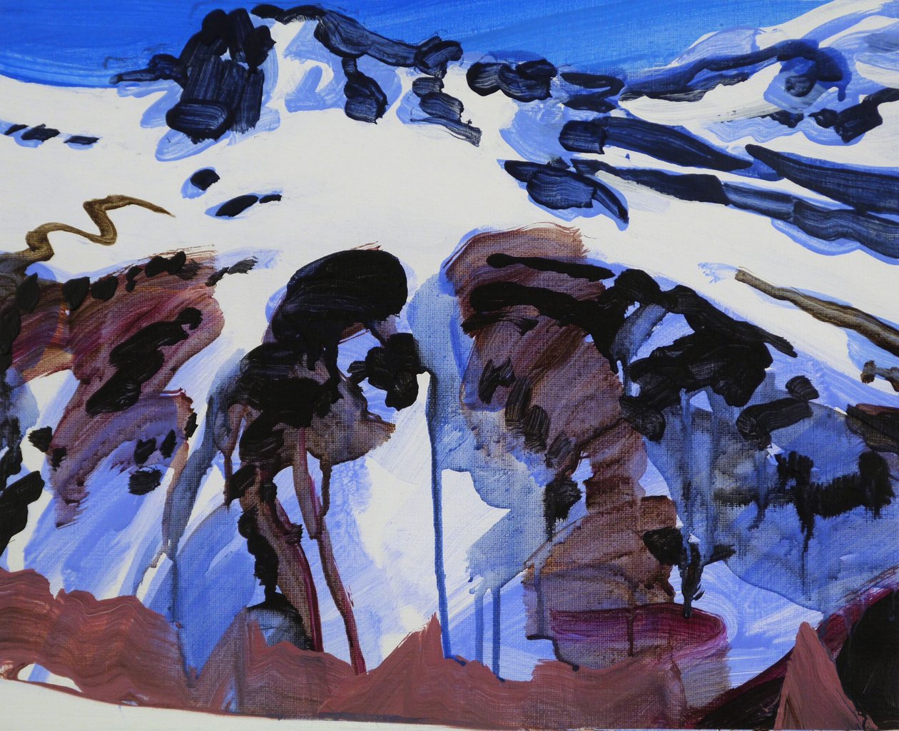 Leukerbad 25, 2012 (akryl på duk) av Olivier Morel