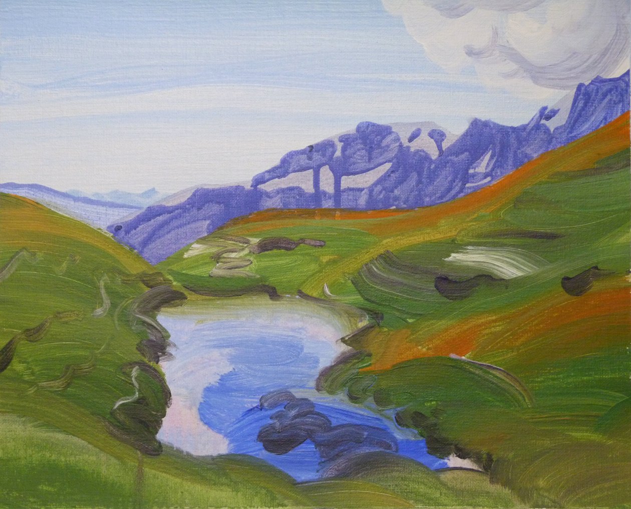 Leukerbad 27, 2014 (akryl på duk) av Olivier Morel