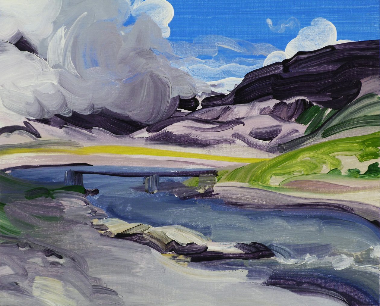 Leukerbad 30, 2014 (akryl på duk) av Olivier Morel