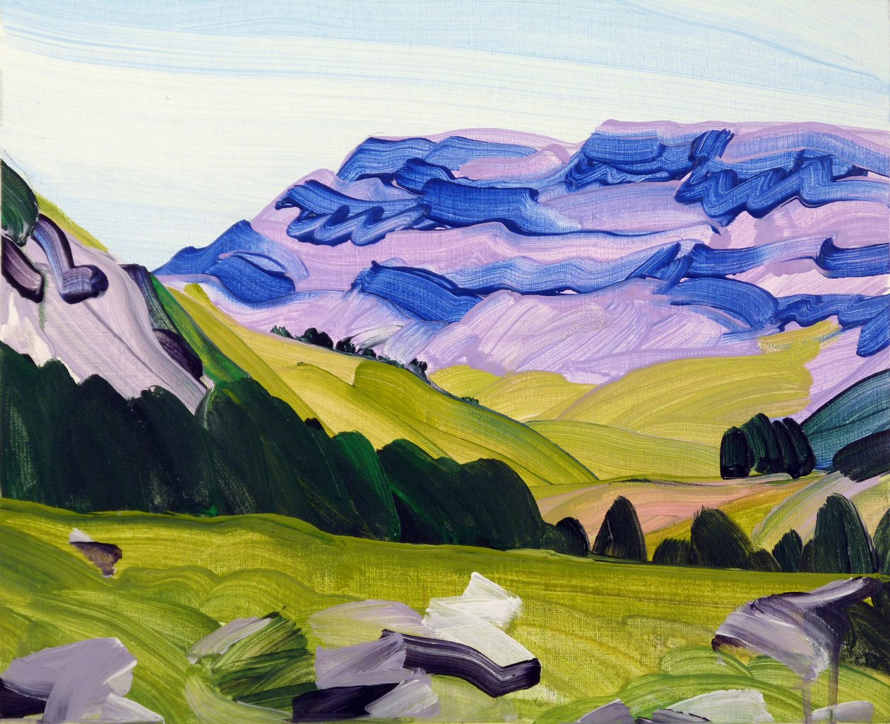 Leukerbad 33, 2017 (akryl på duk) av Olivier Morel