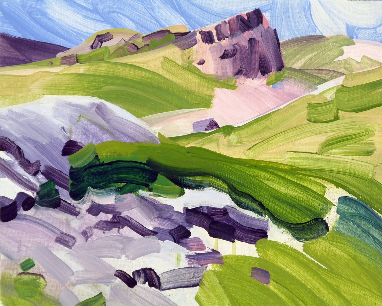 Leukerbad 35, 2017 (akryl på duk) av Olivier Morel