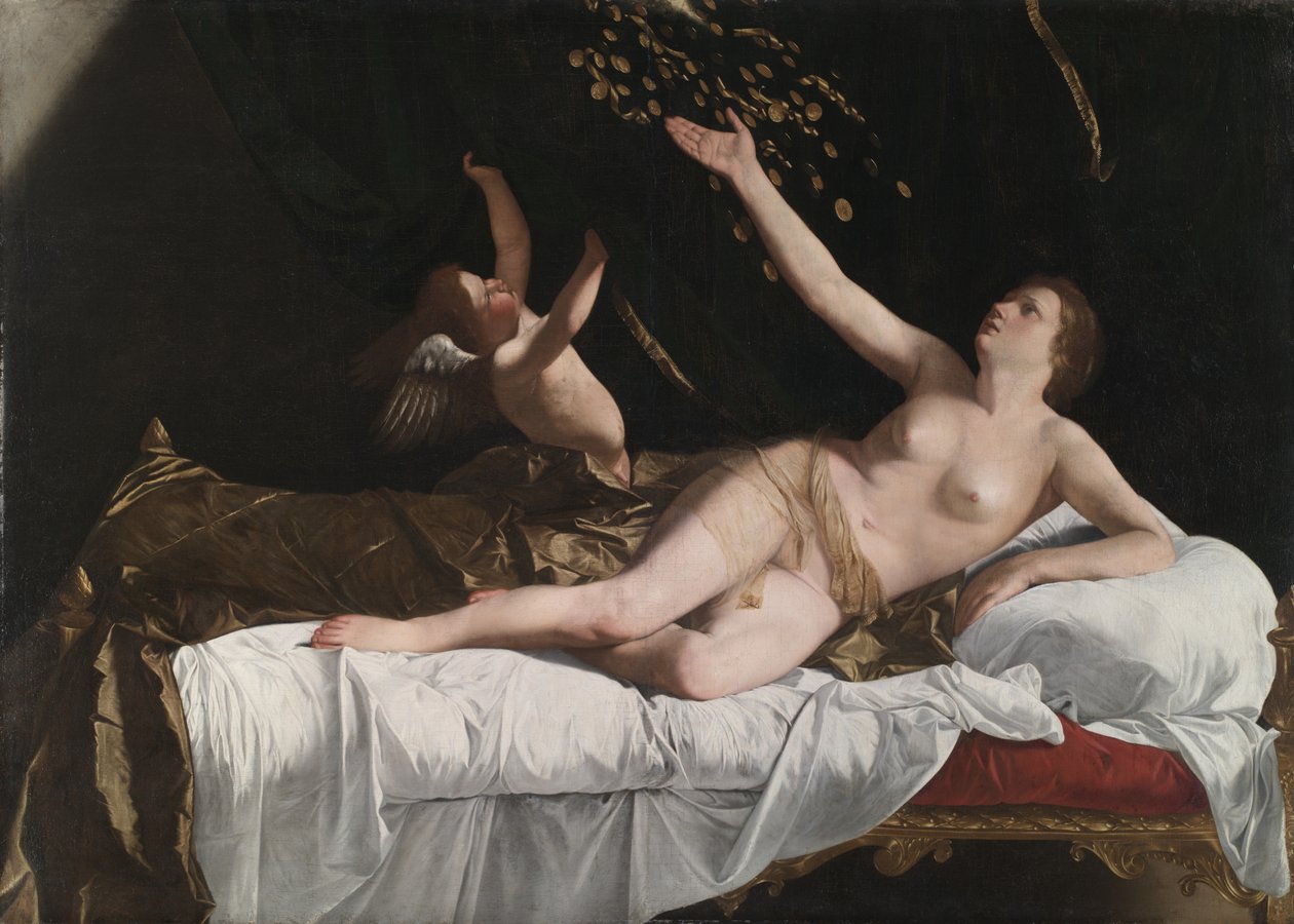 Danae, ca 1623 av Orazio Gentileschi