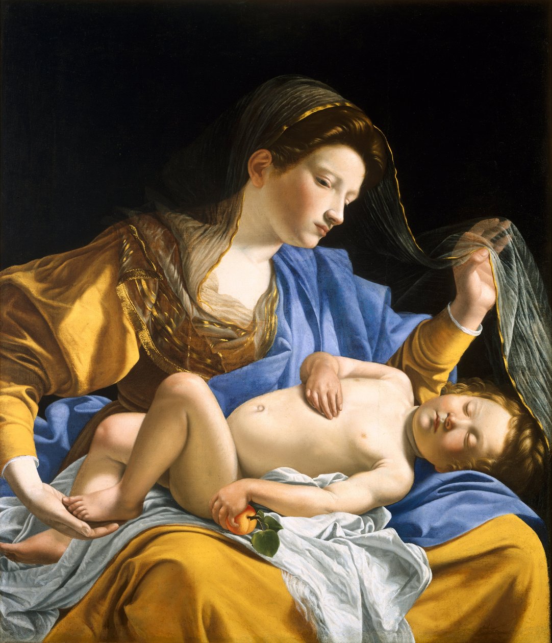 Jungfrun med det sovande Kristusbarnet av Orazio Gentileschi