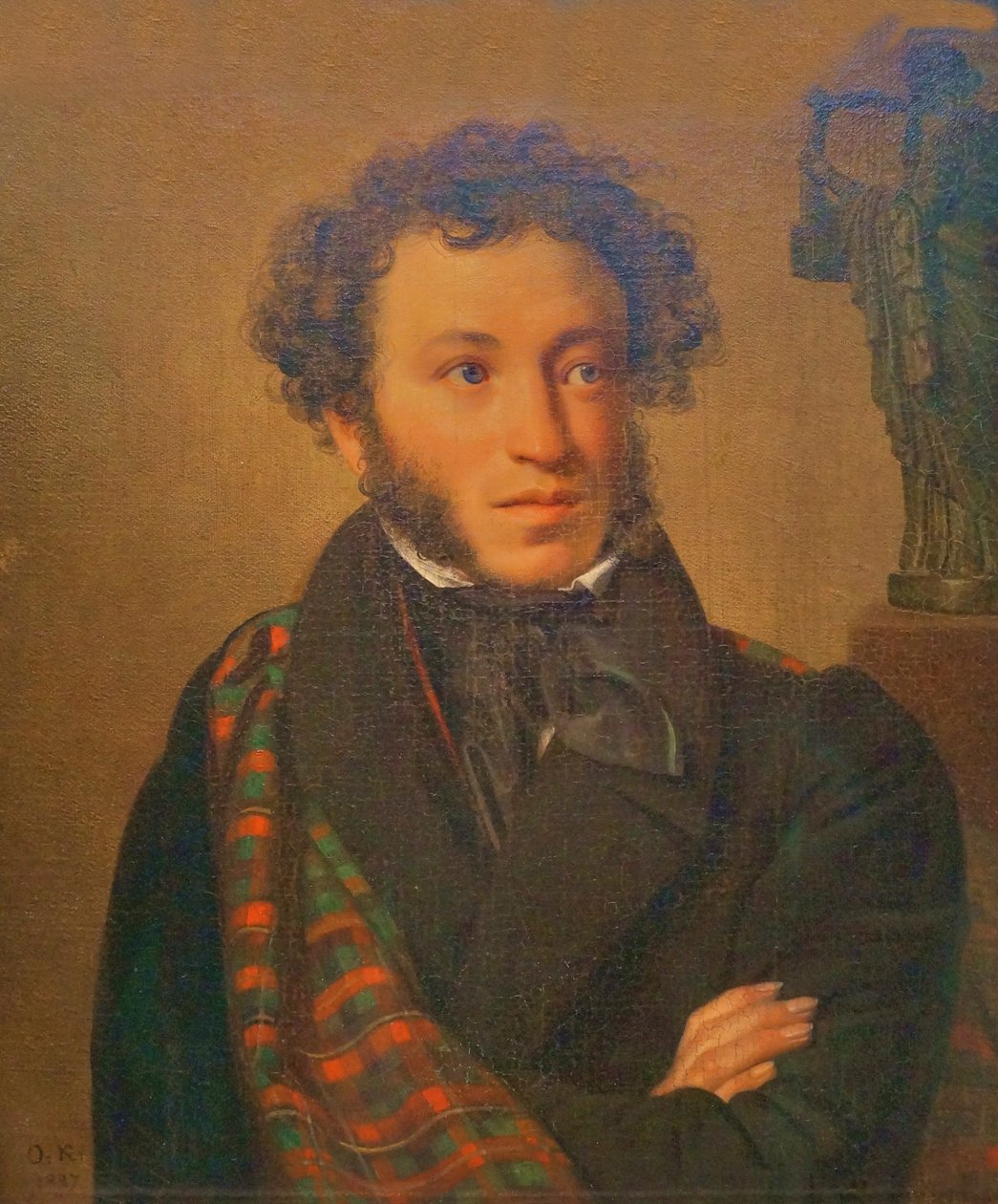 Porträtt av poeten A.S. Pushkin av Orest Adamovich Kiprensky