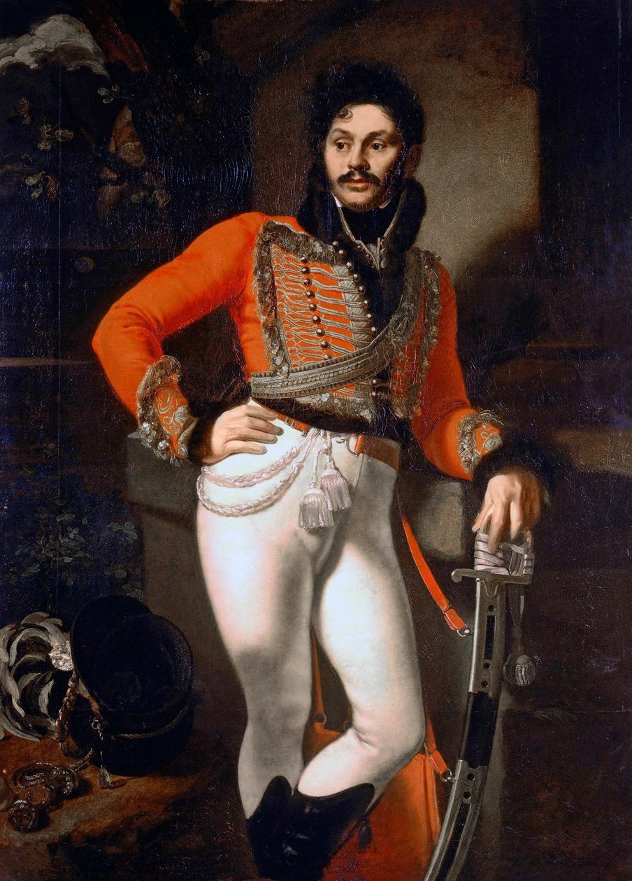 Porträtt av livräddaren överste E.V.Davydov av Orest Kiprensky