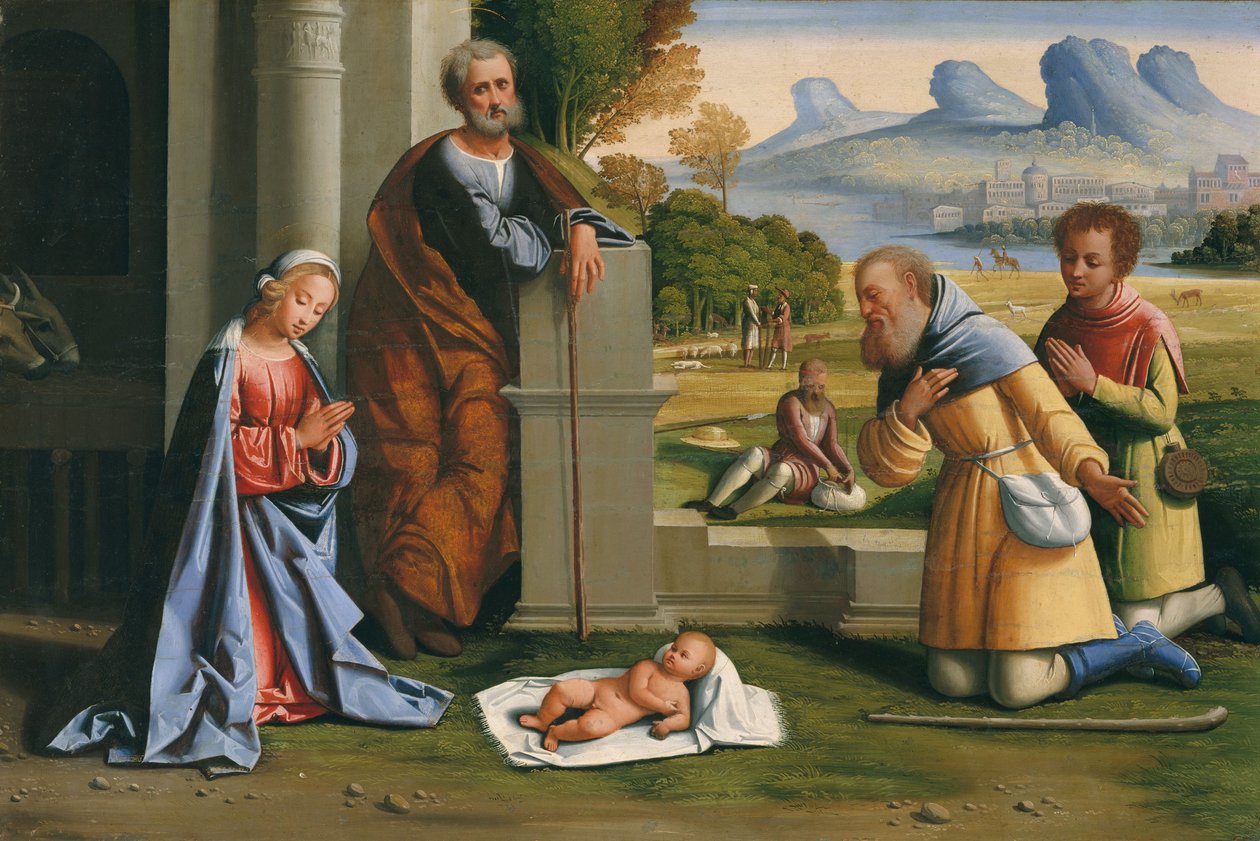 Herdarnas tillbedjan, c.1530 av Ortolano