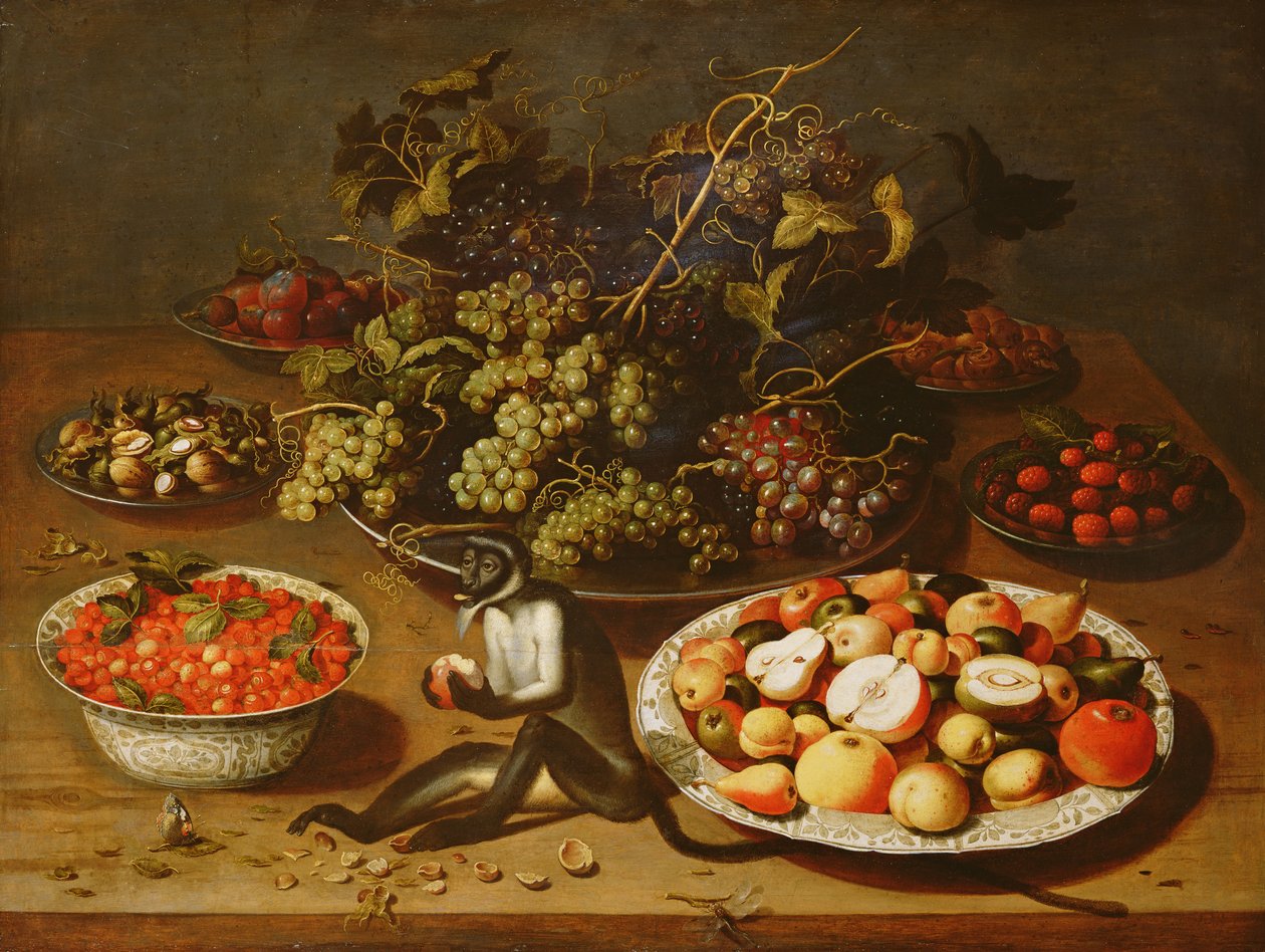 Stilleben med apa av Osias the Elder Beert