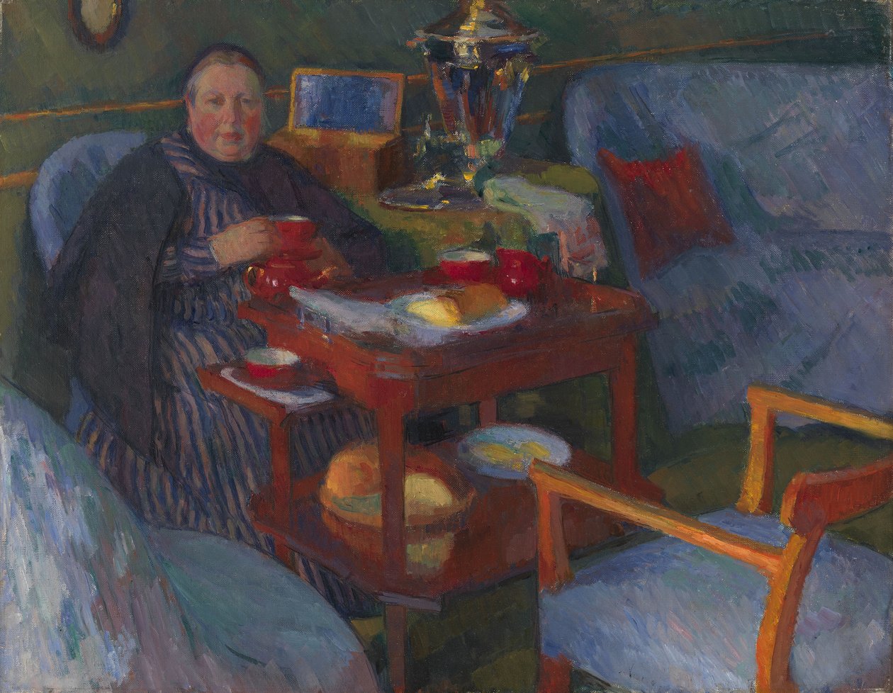 Kvinna som dricker te av Osip Emmanuilovich Braz