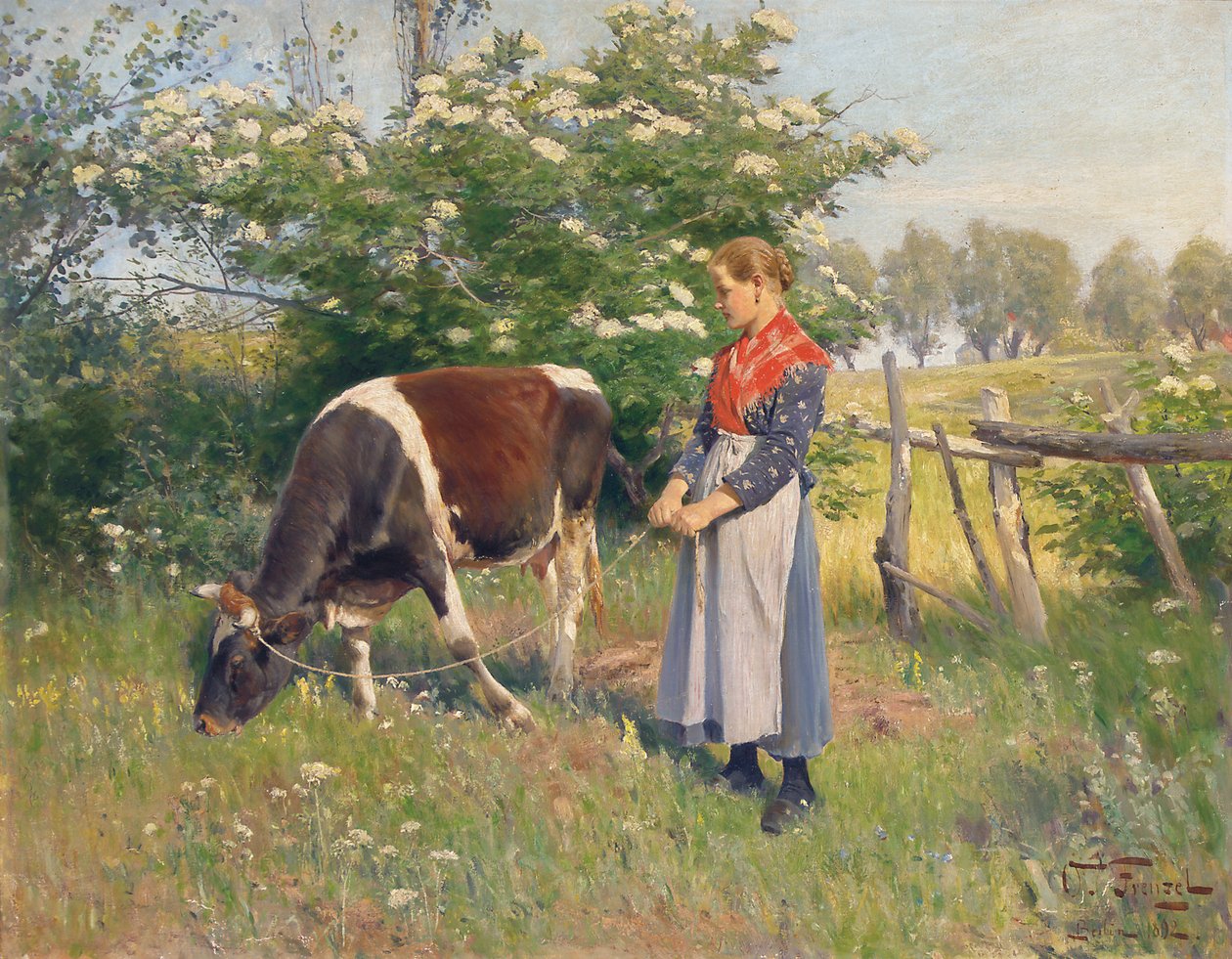The Milkmaid, 1892 av Oskar Frenzel