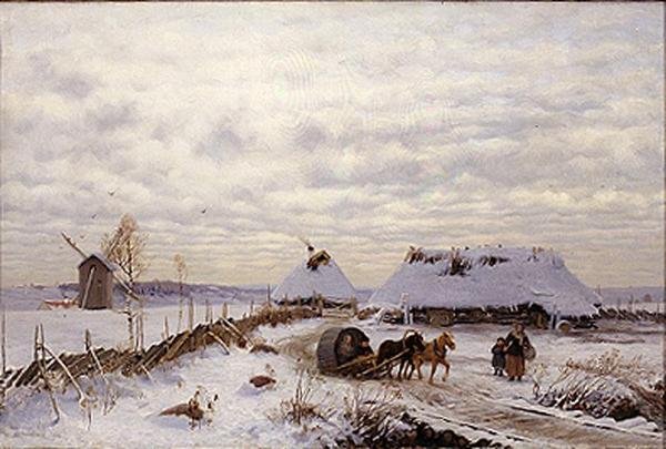 Vinterlandskap av Oskar Hoffmann
