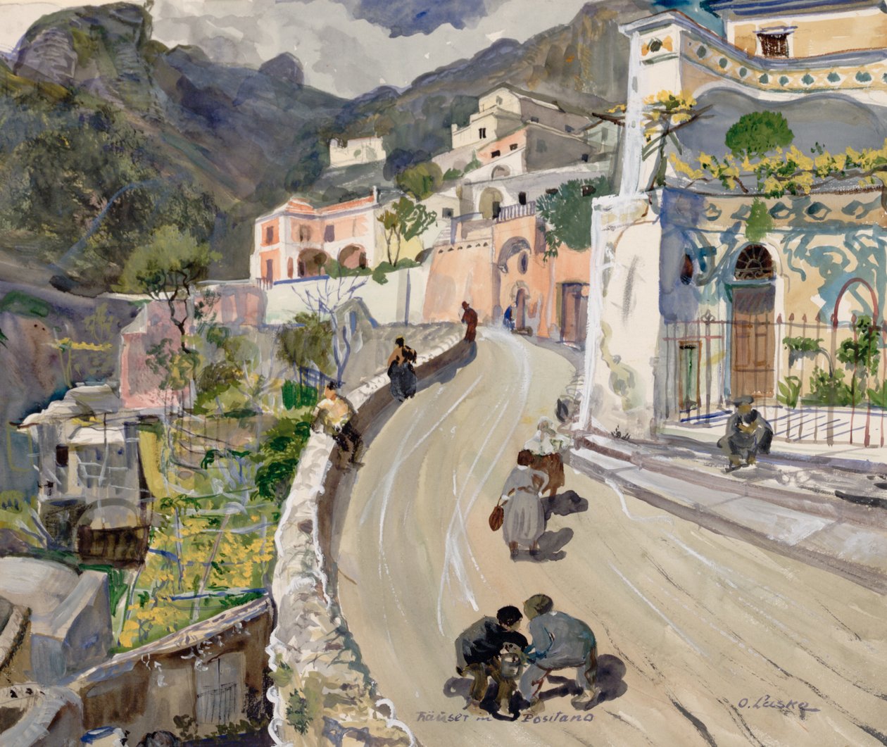Utsikt över Positano av Oskar Laske