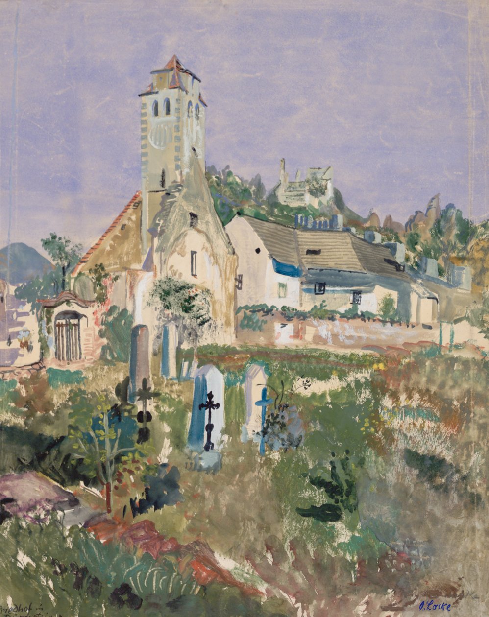 Kyrkogård i Durnstein av Oskar Laske