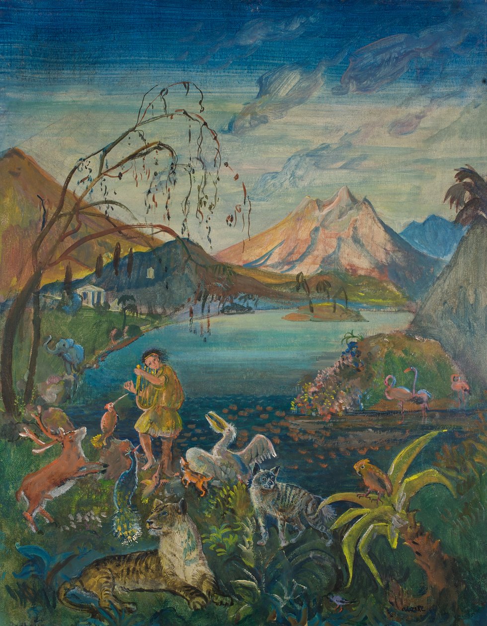 Orpheus bland djuren av Oskar Laske