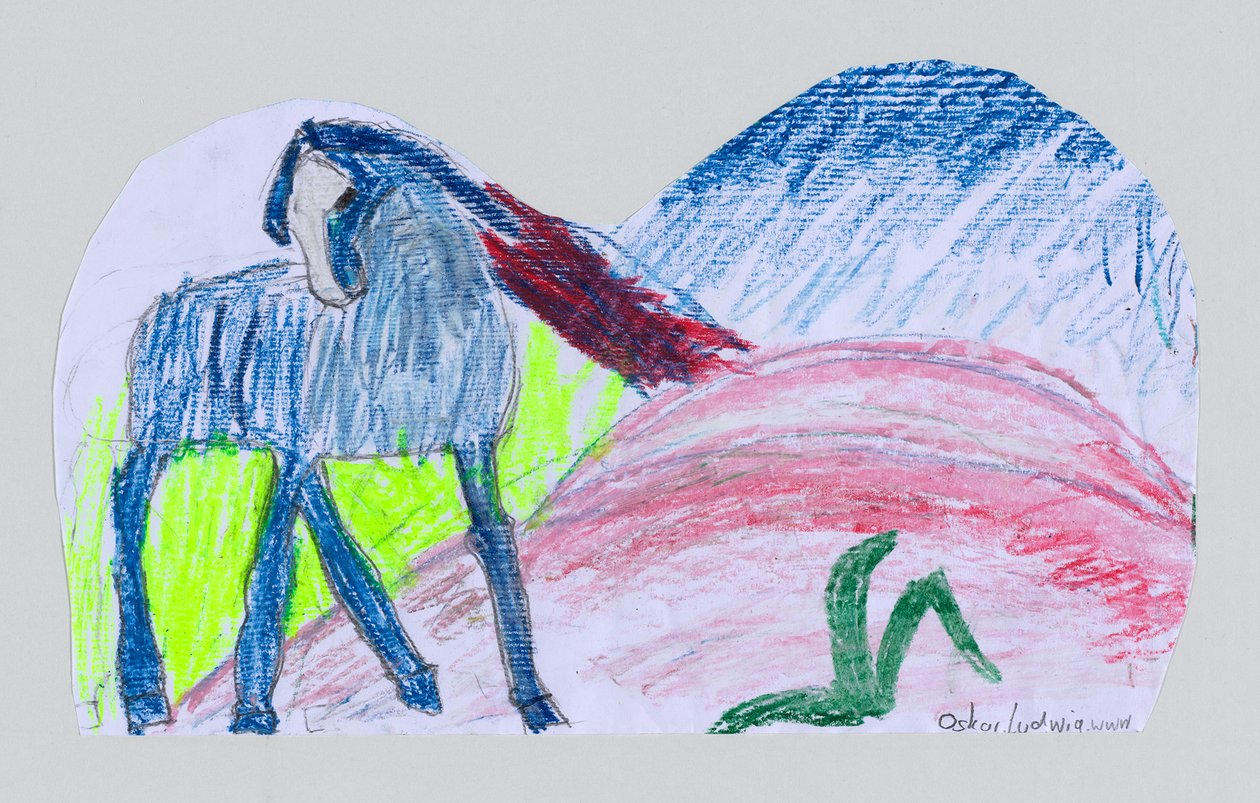 Blå häst efter Franz Marc av Oskar Ludwig