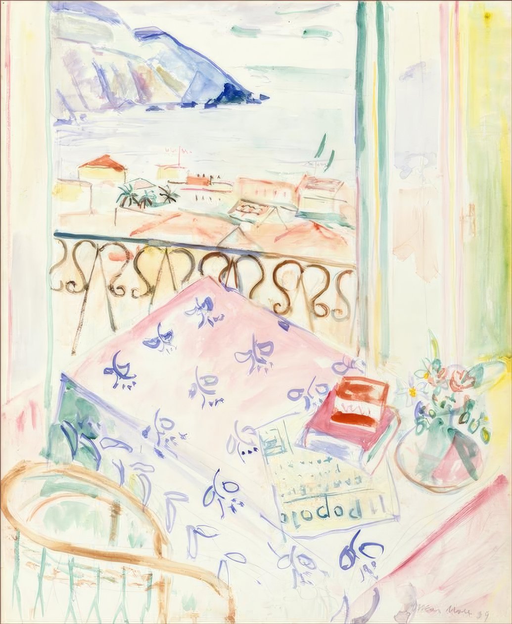 Balkongrum med utsikt över Positano av Oskar Moll