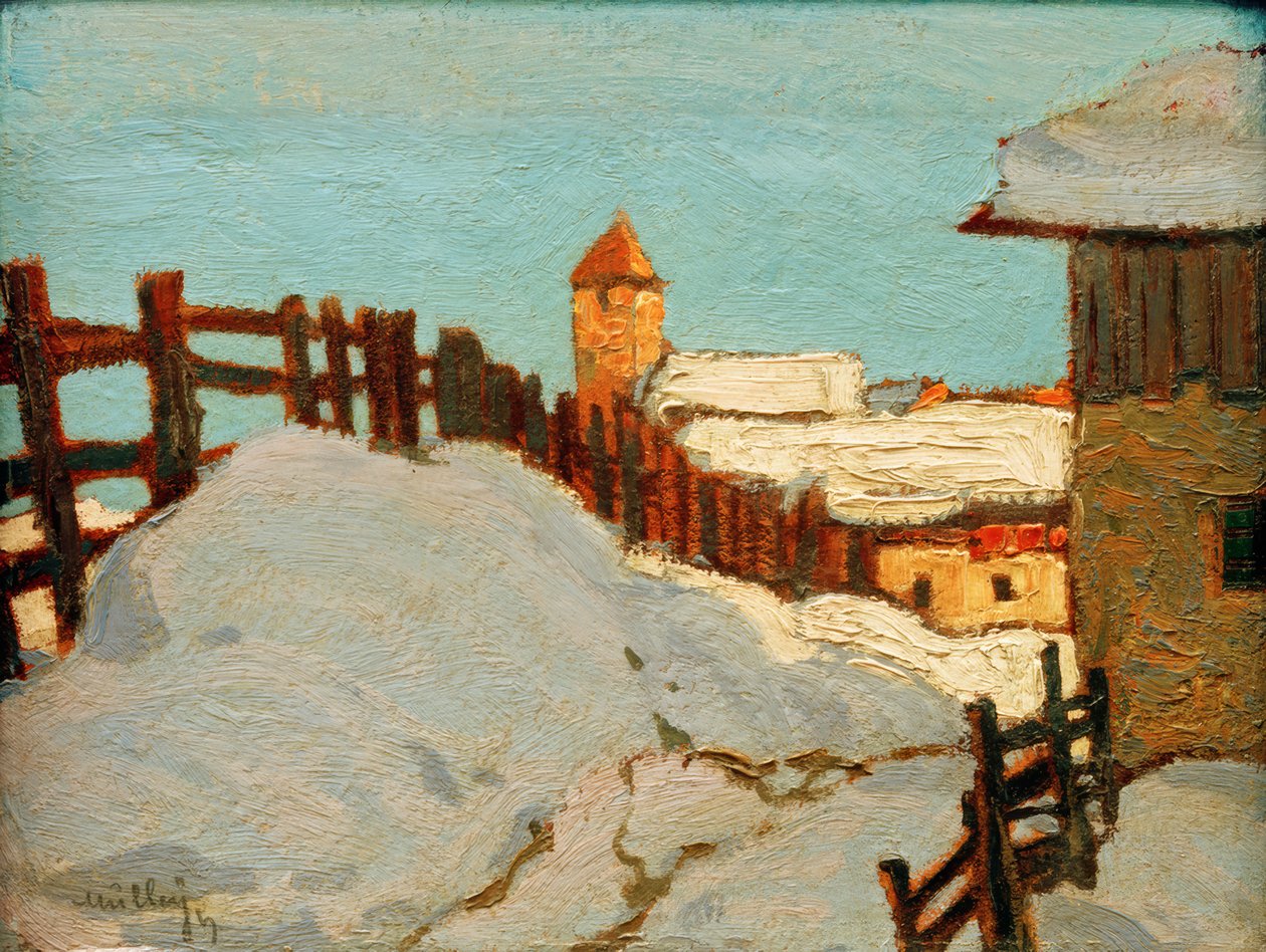 Dorf im Winter av Oskar Mulley