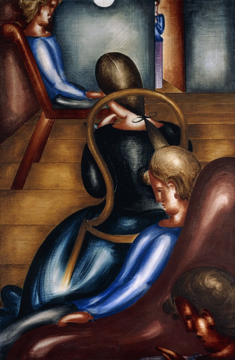 stor stillasittande grupp 1; Stor sittgrupp 1 av Oskar Schlemmer