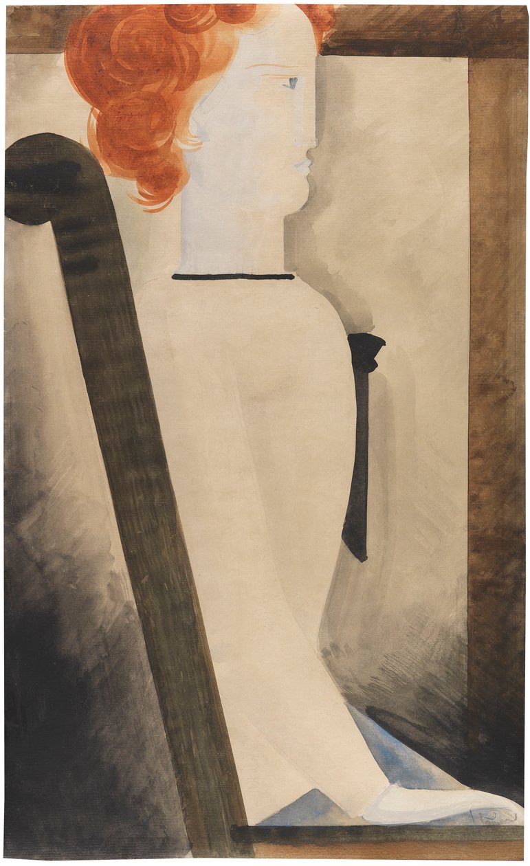 Sittande kvinna, 1929. av Oskar Schlemmer