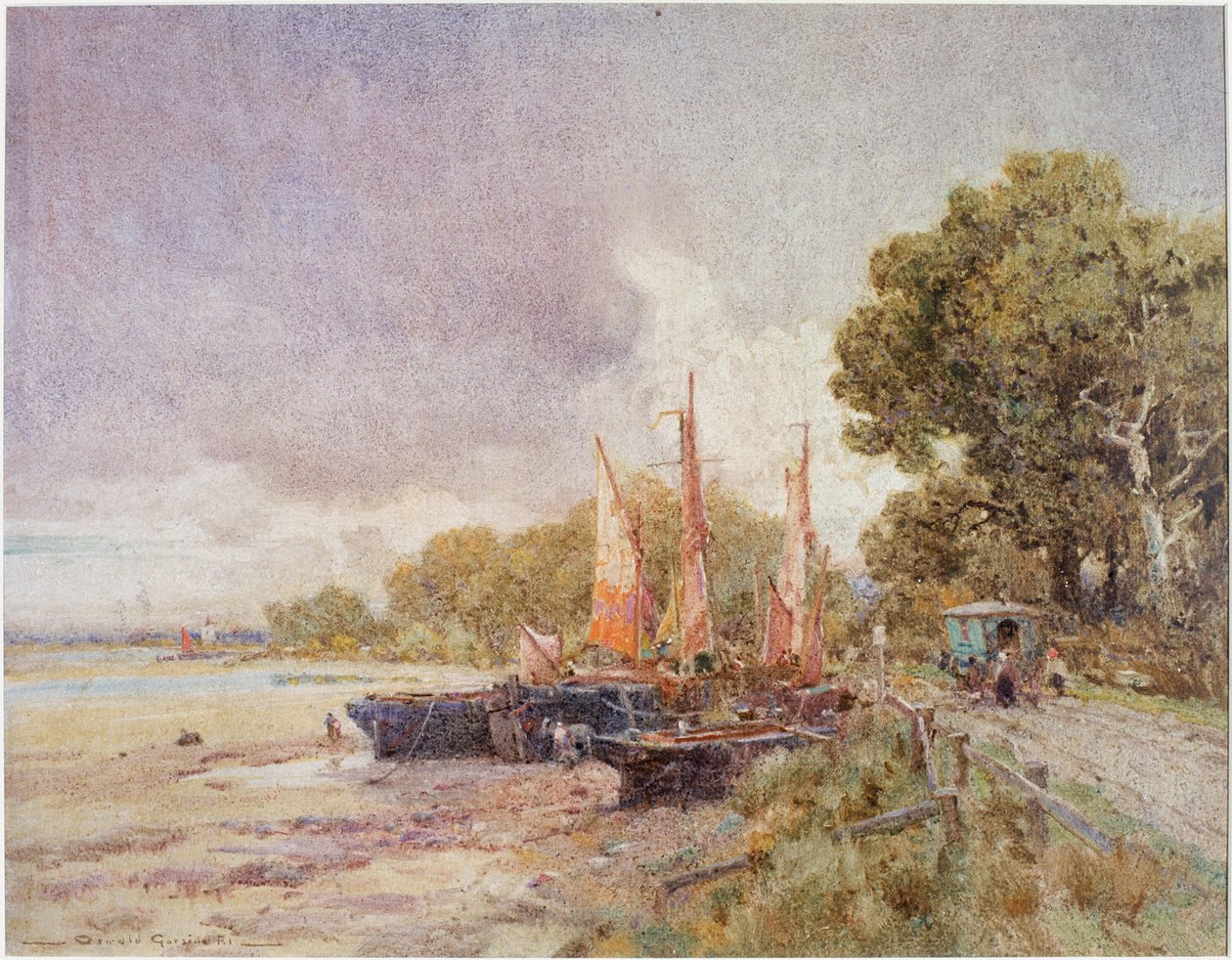 Themsen i Barnes (penna) av Oswald Garside