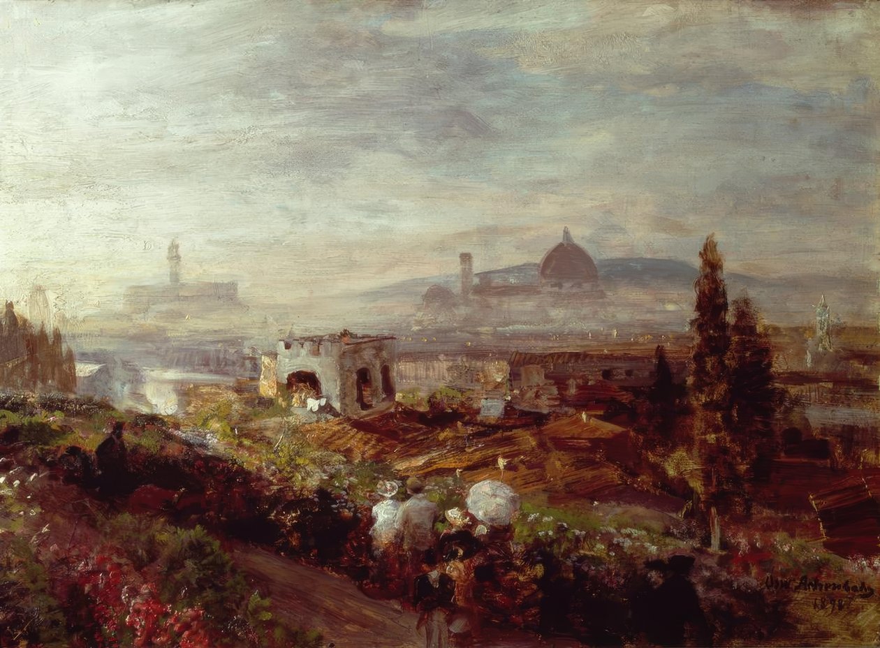Utsikt över Florens av Oswald Achenbach