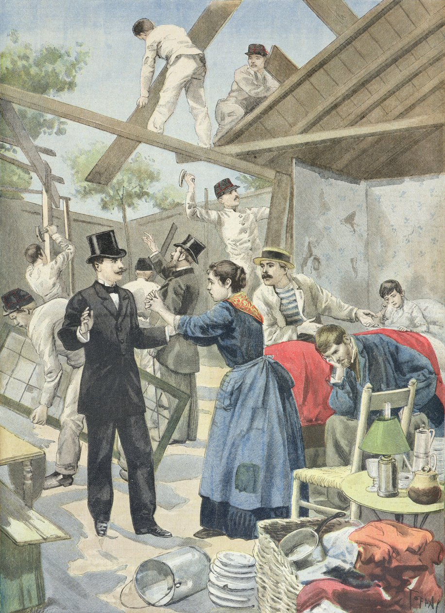 Utvisningen av de fattiga från slummen, ur "Le Petit Journal", 28 juni 1895. av Oswaldo Tofani