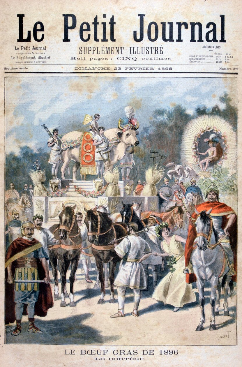 Feda oxar firande i Paris, 1896 av Oswaldo Tofani