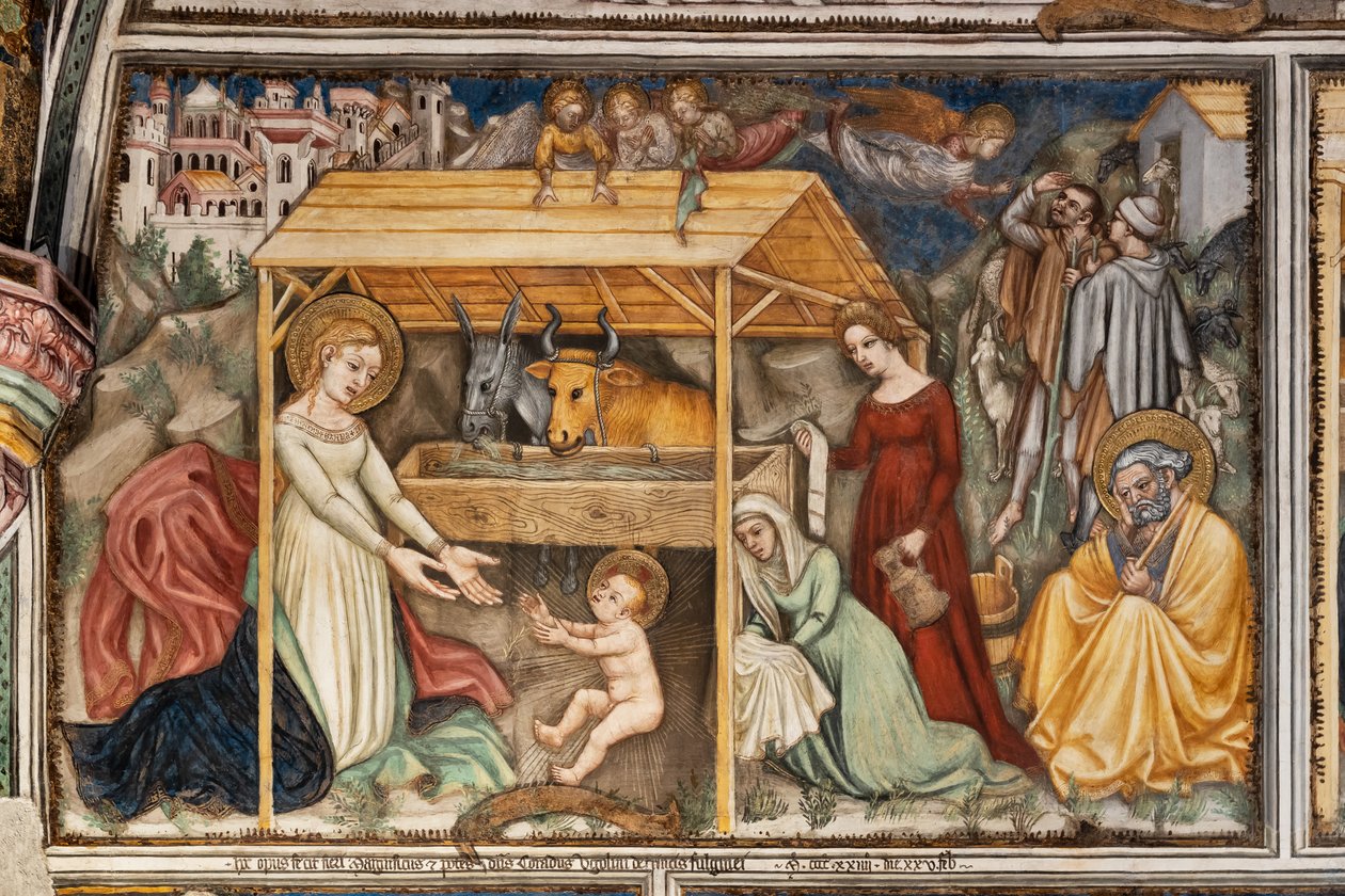 Detalj av en vägg: Nativity av Ottaviano Nelli