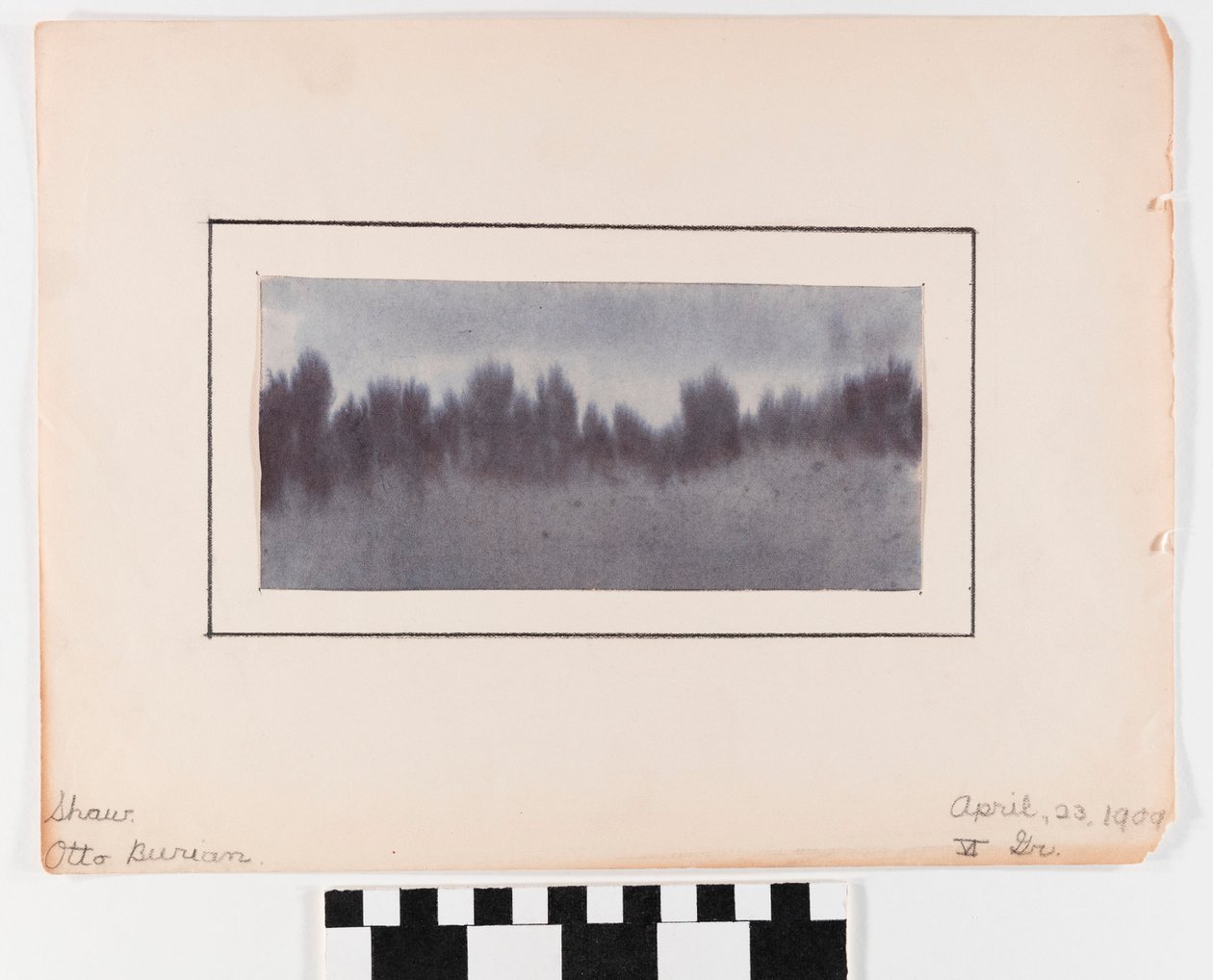Shades of blue watercolor image mounted on paper av Otto Burian