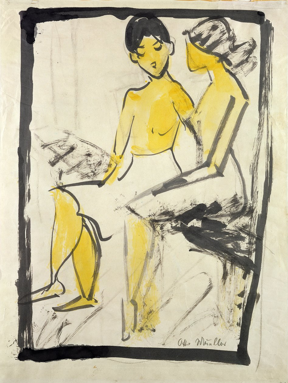 Två unga flickor, ca 1911 av Otto Mueller