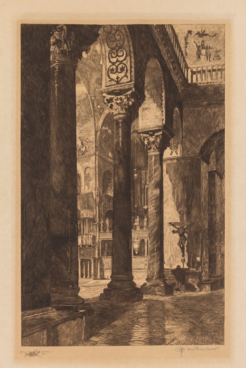 Interiör av St. Marks, Venedig. av Otto H. Bacher