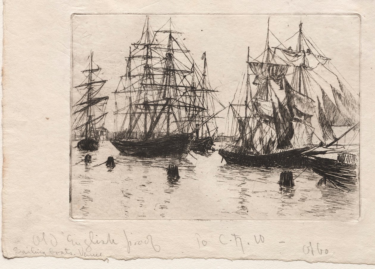 Segelbåtar, Venedig, 1880. av Otto H. Bacher
