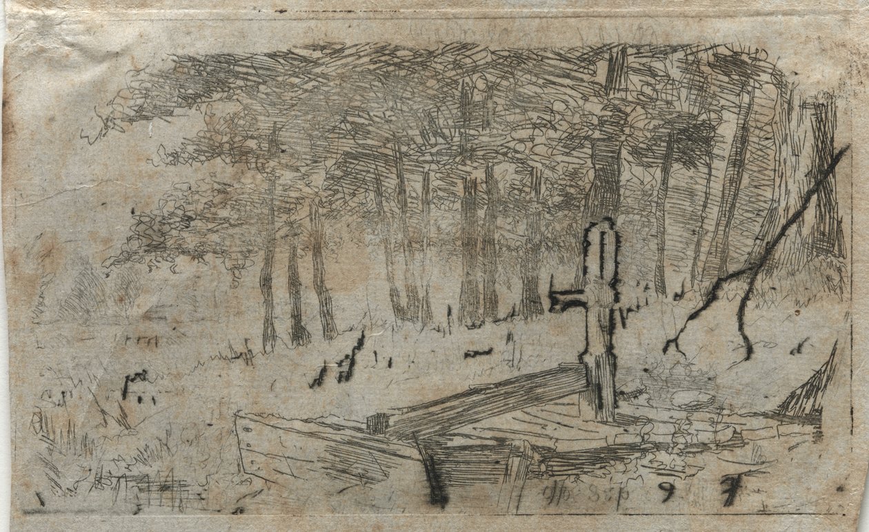 Liten studie av träd, 1800-1900-talet. av Otto H. Bacher