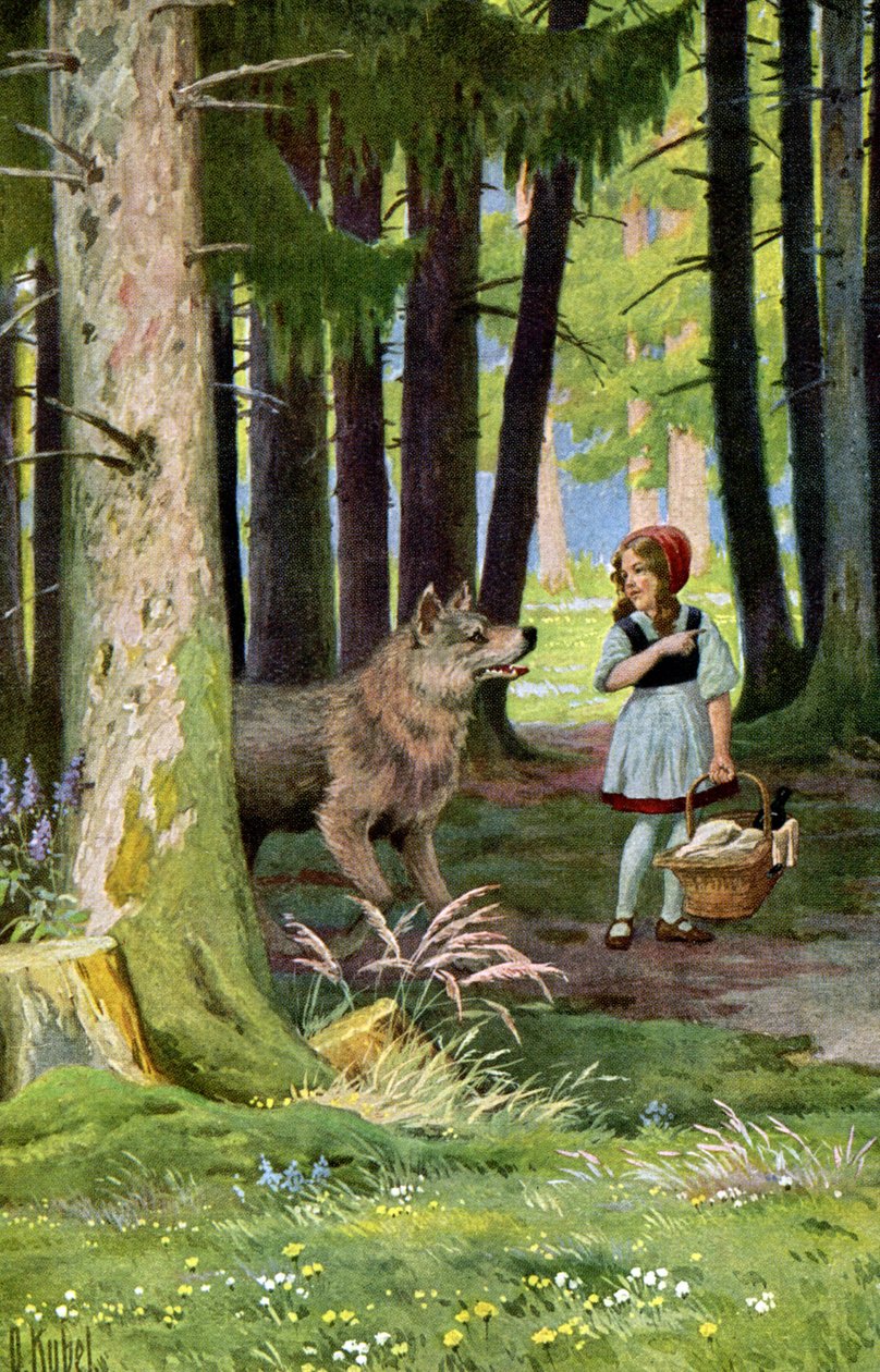 Lilla Rödluvan, ca 1900 (vykort) av Otto Kubel