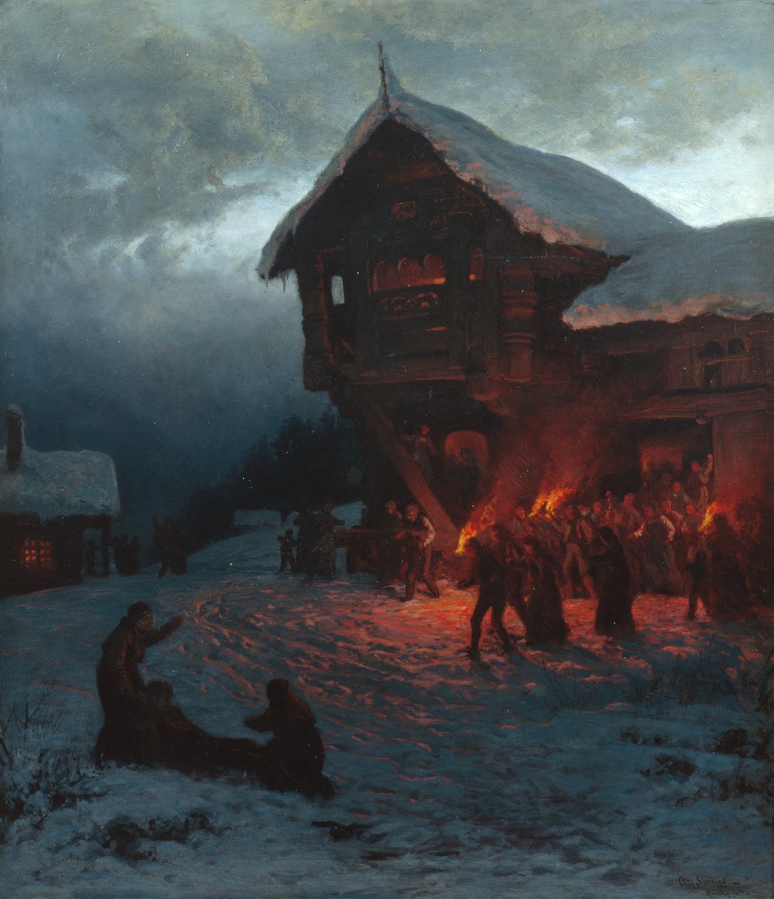 Slåss på en julfest i München av Otto Ludvig Sinding