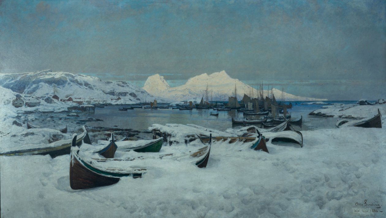 Vinterdag i Lofoten, Bodø av Otto Ludvig Sinding