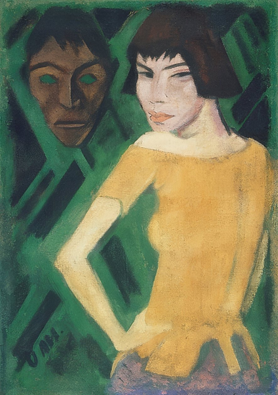 Mask med mask. 1919/21 av Otto Mueller