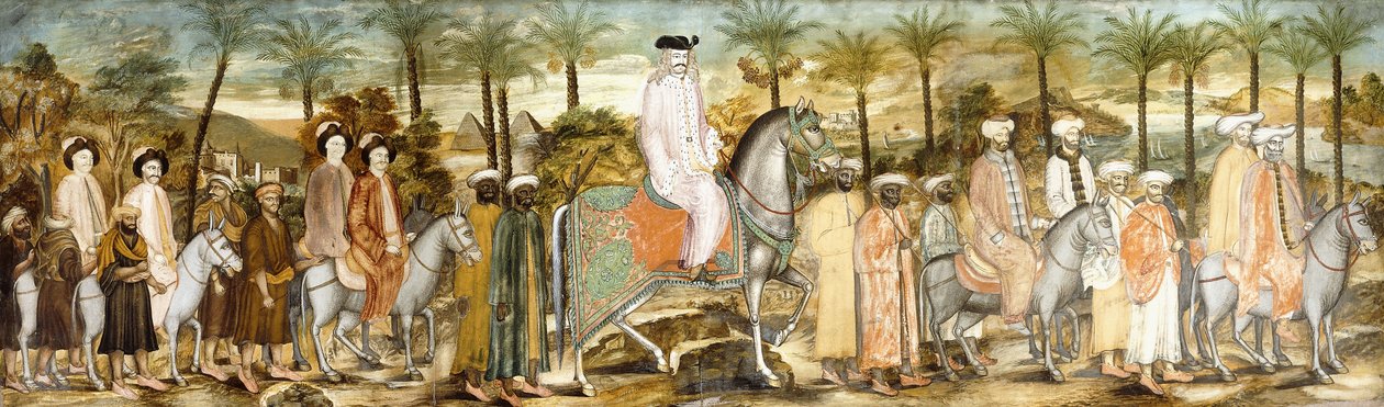 European Gentlemen in Procession of Orientals, c.1720 av Ottoman School
