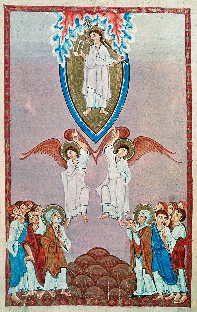 Ms 91 f.96 Himmelsfärd av Ottonian