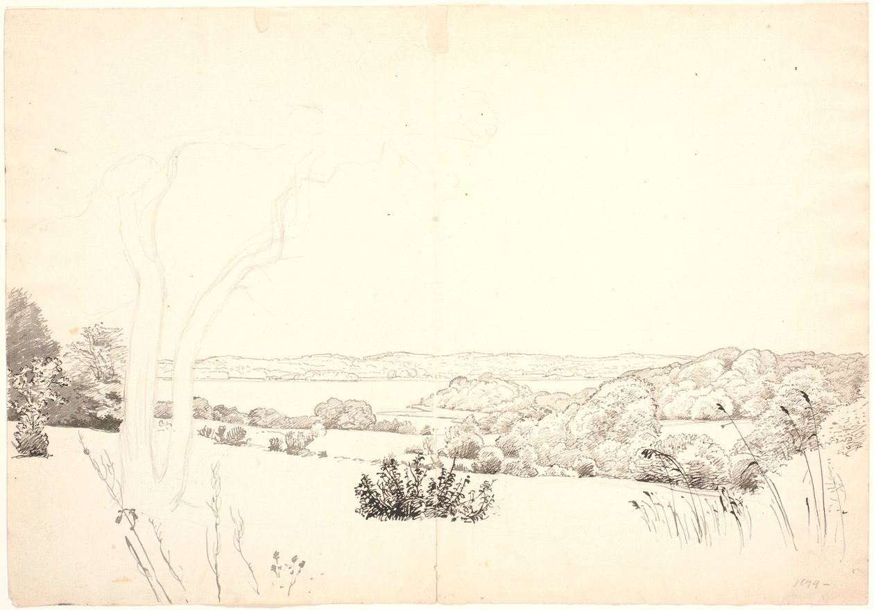 Landskap med utsikt över Skarritsjön. av P.C. Skovgaard