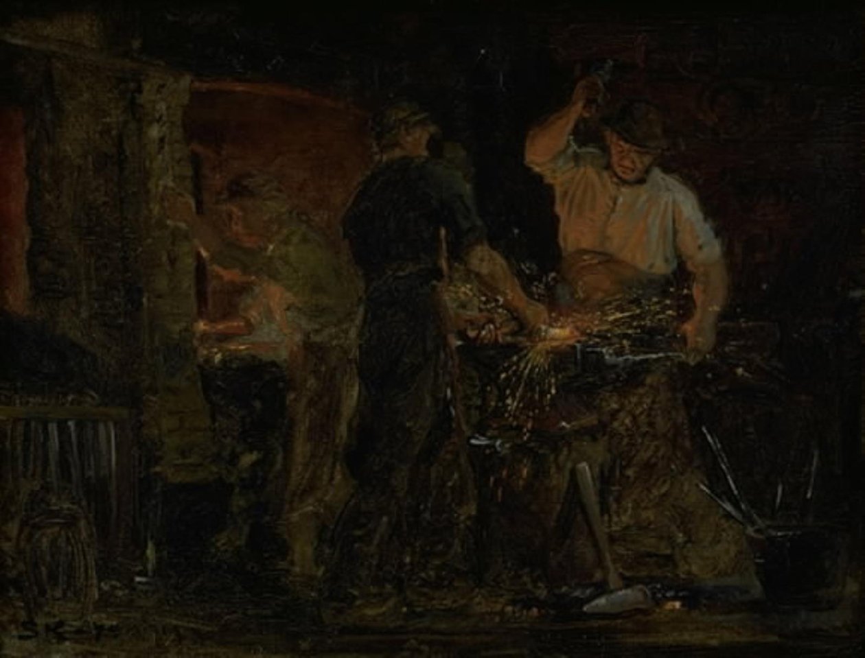 En smedja i Hornbæk av Peder Severin Krøyer