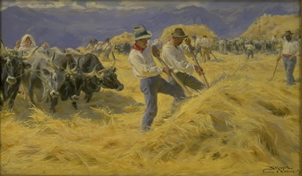 Tröska i Abruzzi. Staden Antino av Peder Severin Krøyer