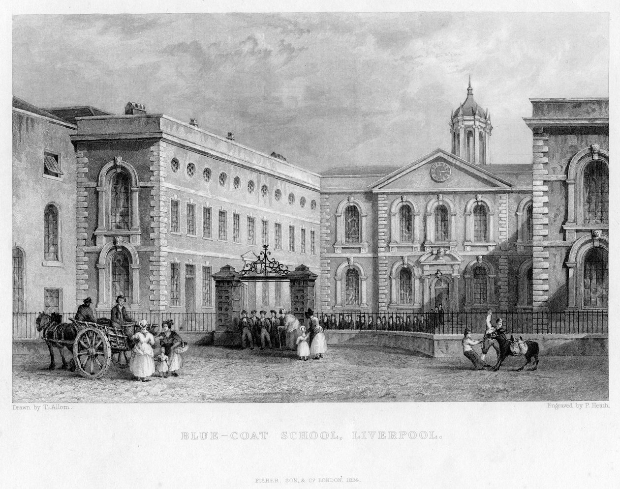 Blue-Coat School, Liverpool, 1834. av P. Heath