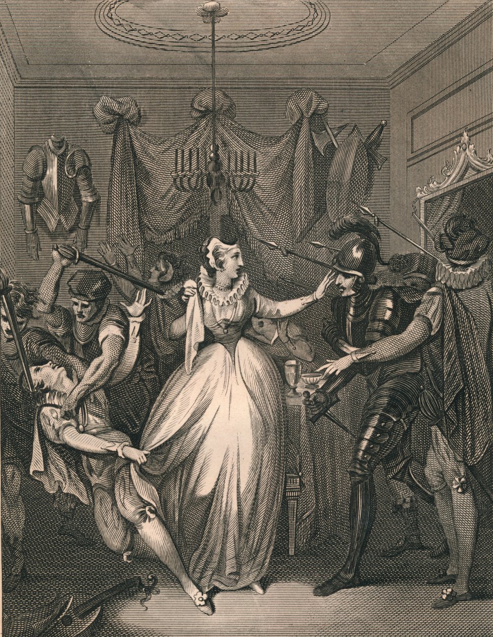 Rizzios död, 1566, 1794-1812 av P Rothwell