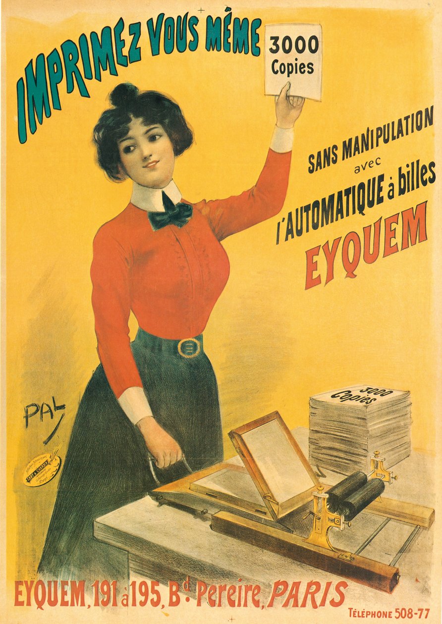 Affisch reklam "Eyquem" skrivare av Pal