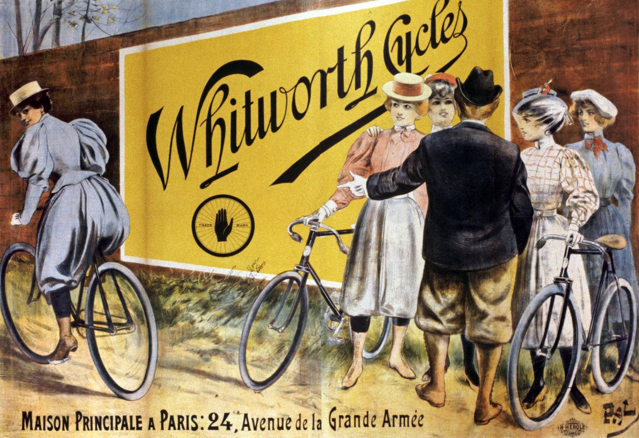 Whitworth cyklar, ca. 1900 (illustration) av Pal (1855 1942)