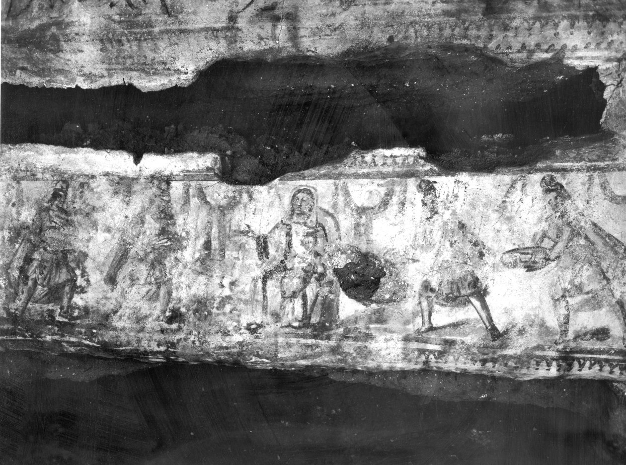 Adoration of the Magi (väggmålning) av Paleo Christian