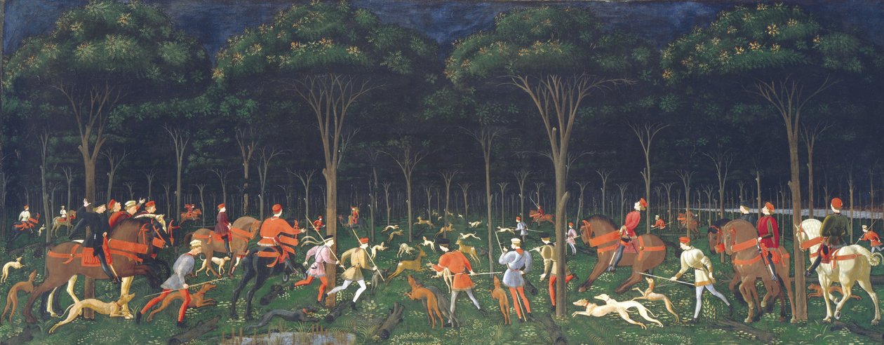 Caccia notturna  av Paolo Uccello